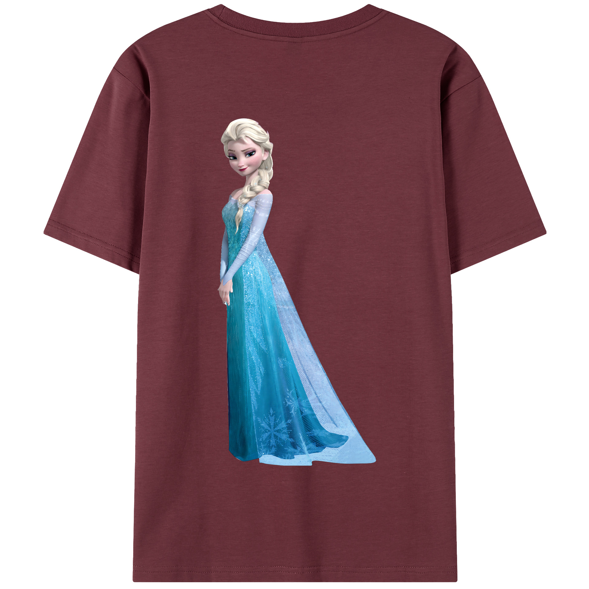 （画像用） アナと雪の女王 アンナ エルサ Frozen Anna Elsa 綿100％半袖Tシャツ（背面プリント）